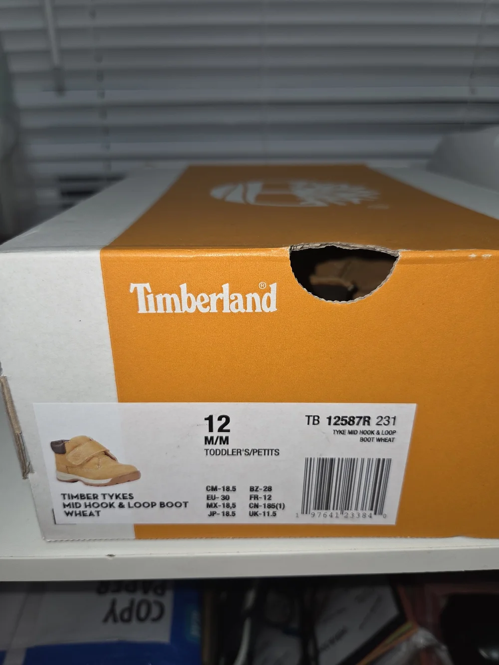 Timberland Kids' Wheat Brown Hook-and-Loop Boots